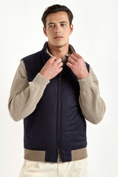 Down Vest In Wool Cashmere Made In Italy