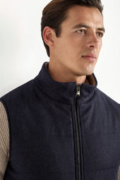 Down Vest In Wool Cashmere Made In Italy