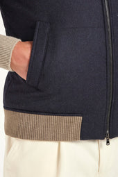 Down Vest In Wool Cashmere Made In Italy