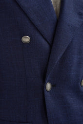Herringbone Double Breasted Jacket Made In Italy