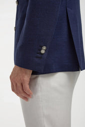 Herringbone Double Breasted Jacket Made In Italy