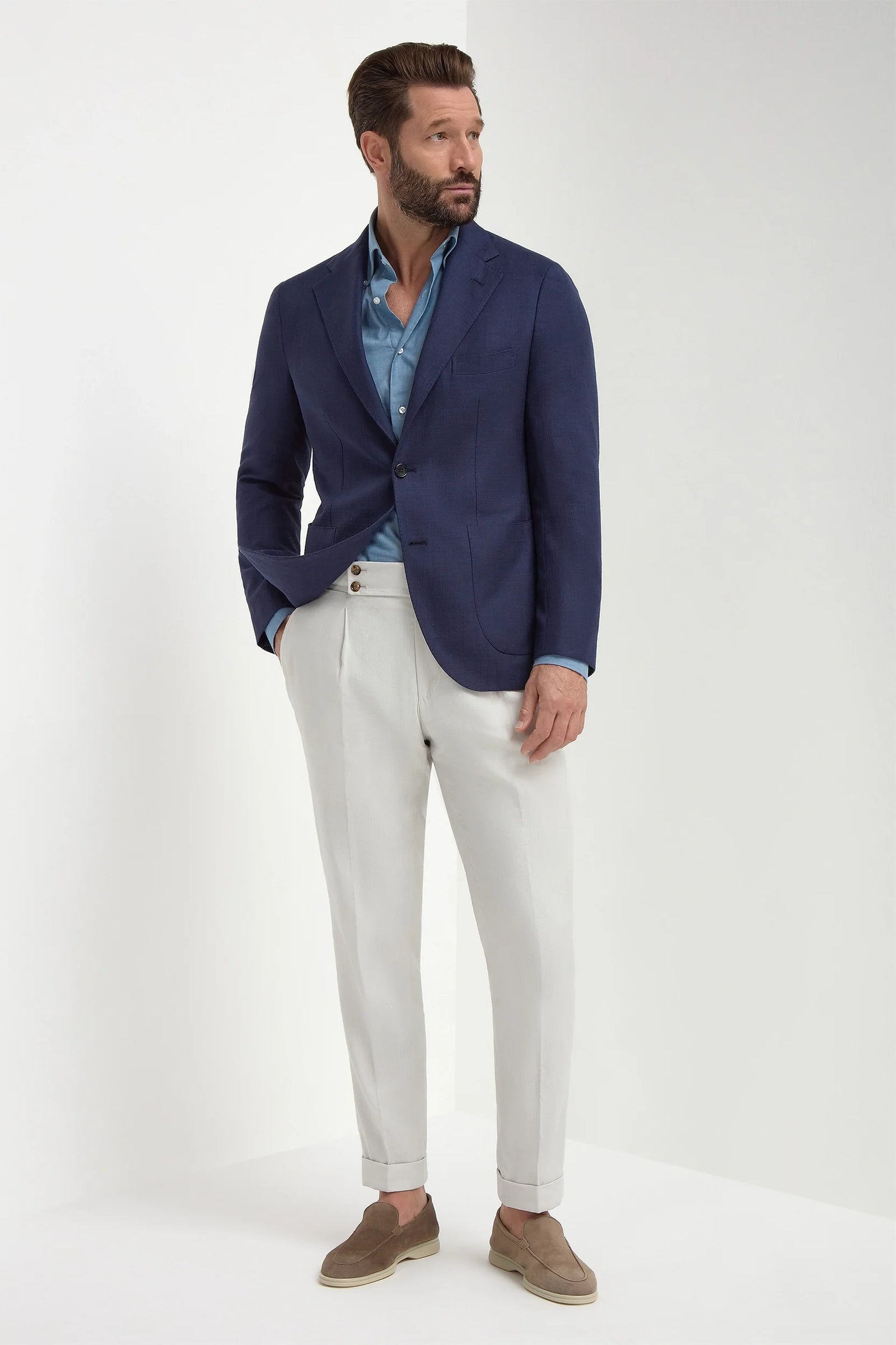 Jacket In Cotton And Silk Made In Italy
