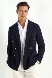 Jersey Double Breasted Jacket Made In Italy