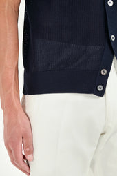 Knitted Polo Cardigan Made In Italy
