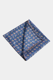 Blue paisley pocket square - Made in Italy