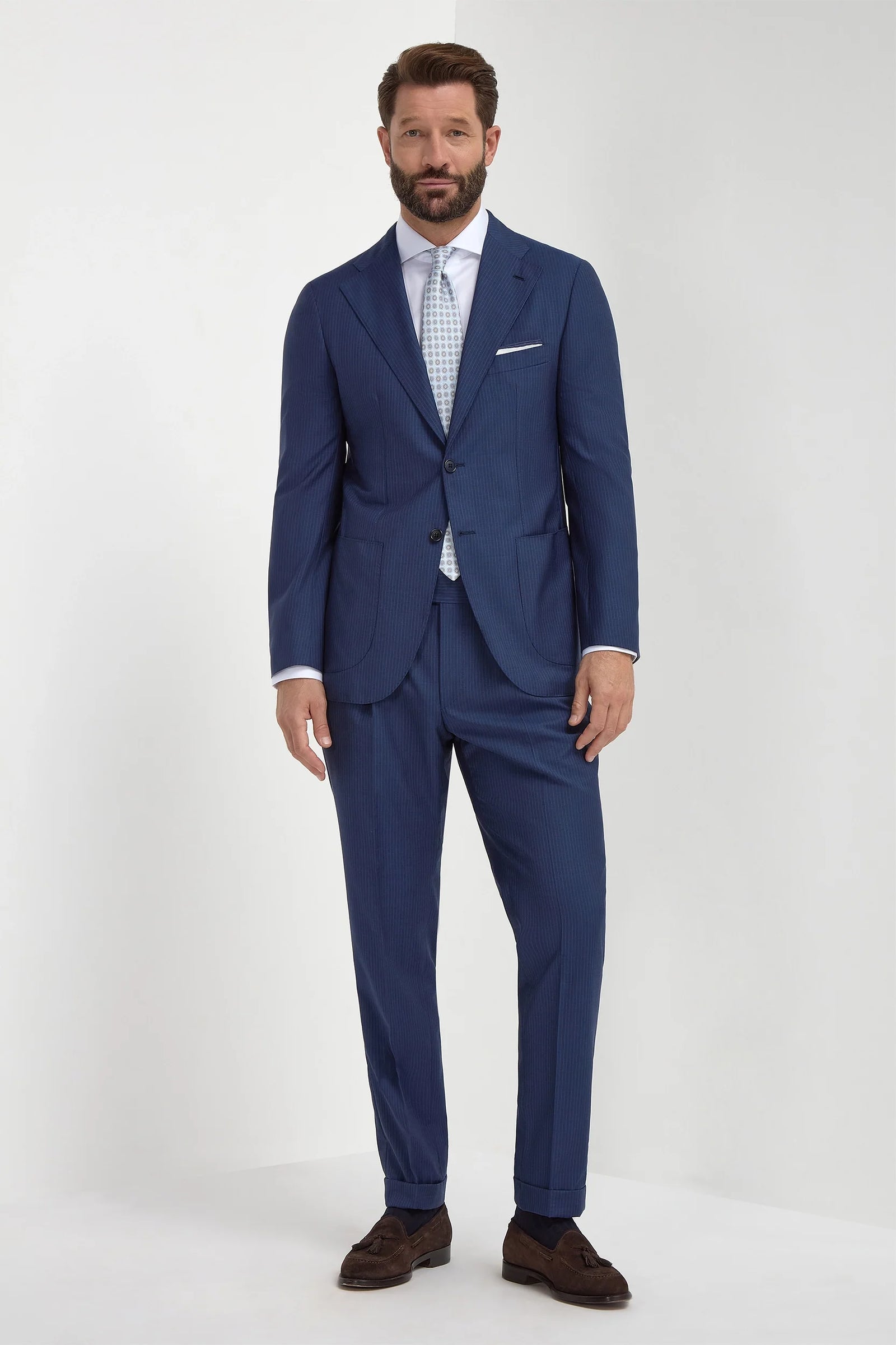 Pinstripe Wool Suit Made In Italy