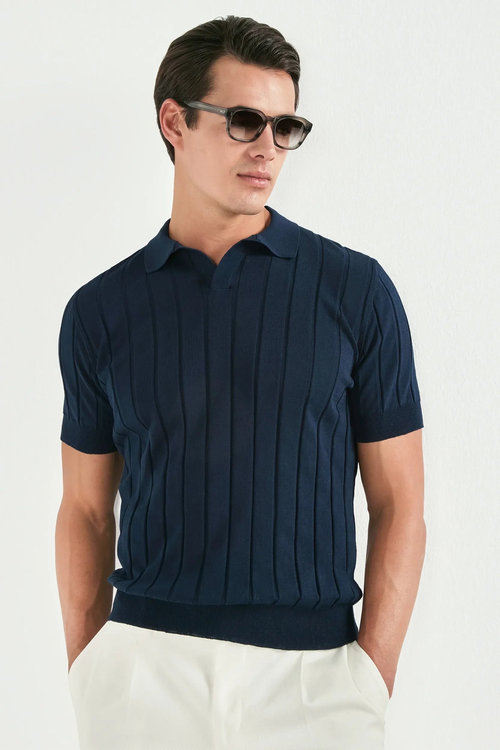 Ribbed Polo Made In Italy