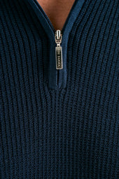 Ribbed Zipped Polo Made In Italy