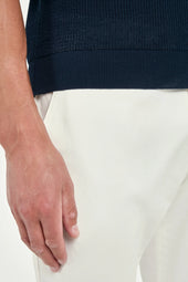 Ribbed Zipped Polo Made In Italy