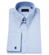 Powder Blue Tab Collar Shirt with French Cuffs