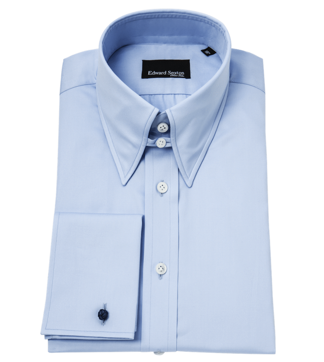 Powder Blue Tab Collar Loose-Fit Shirt