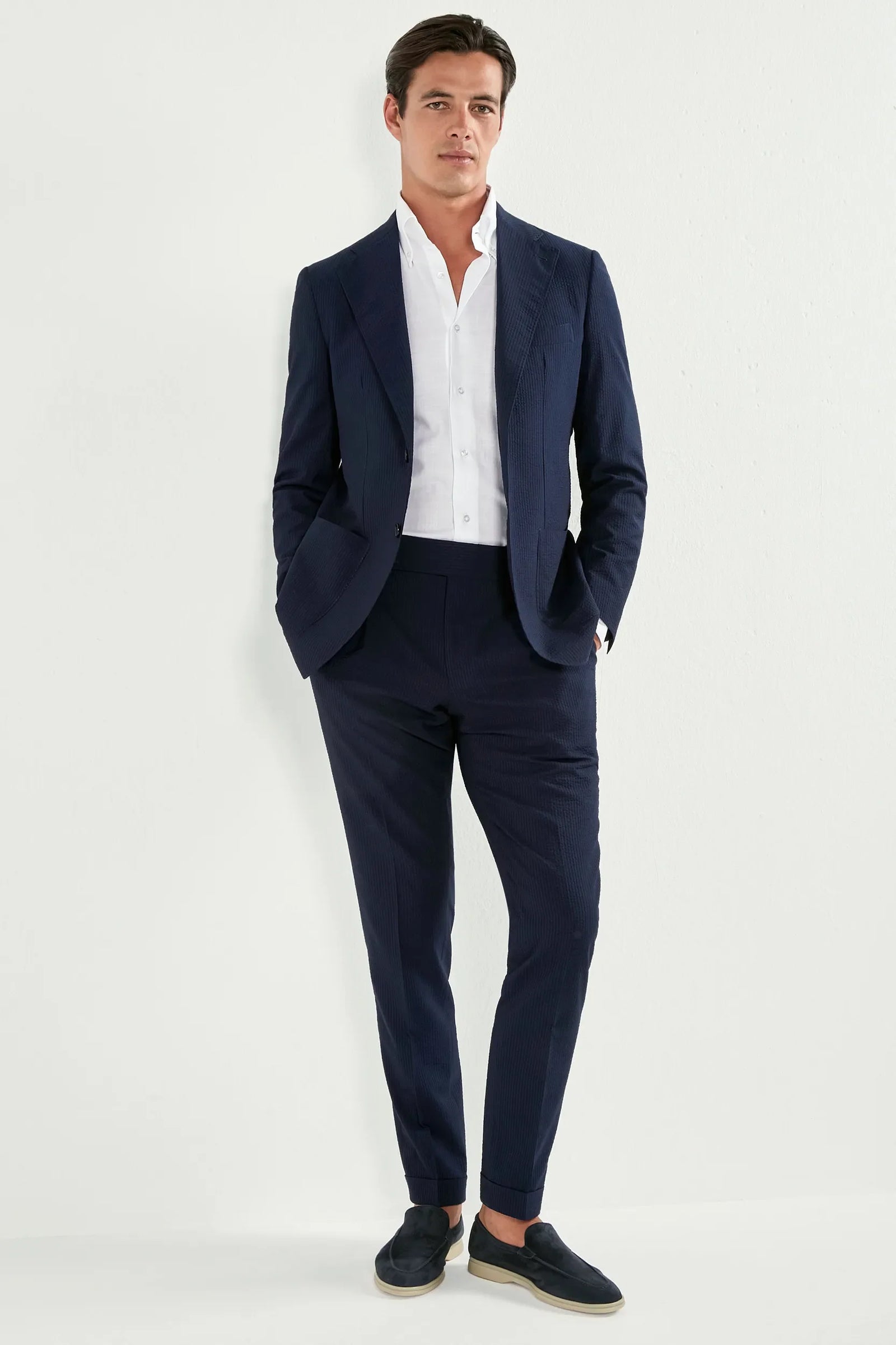 Wool And Silk Seersucker Suit Made In Italy