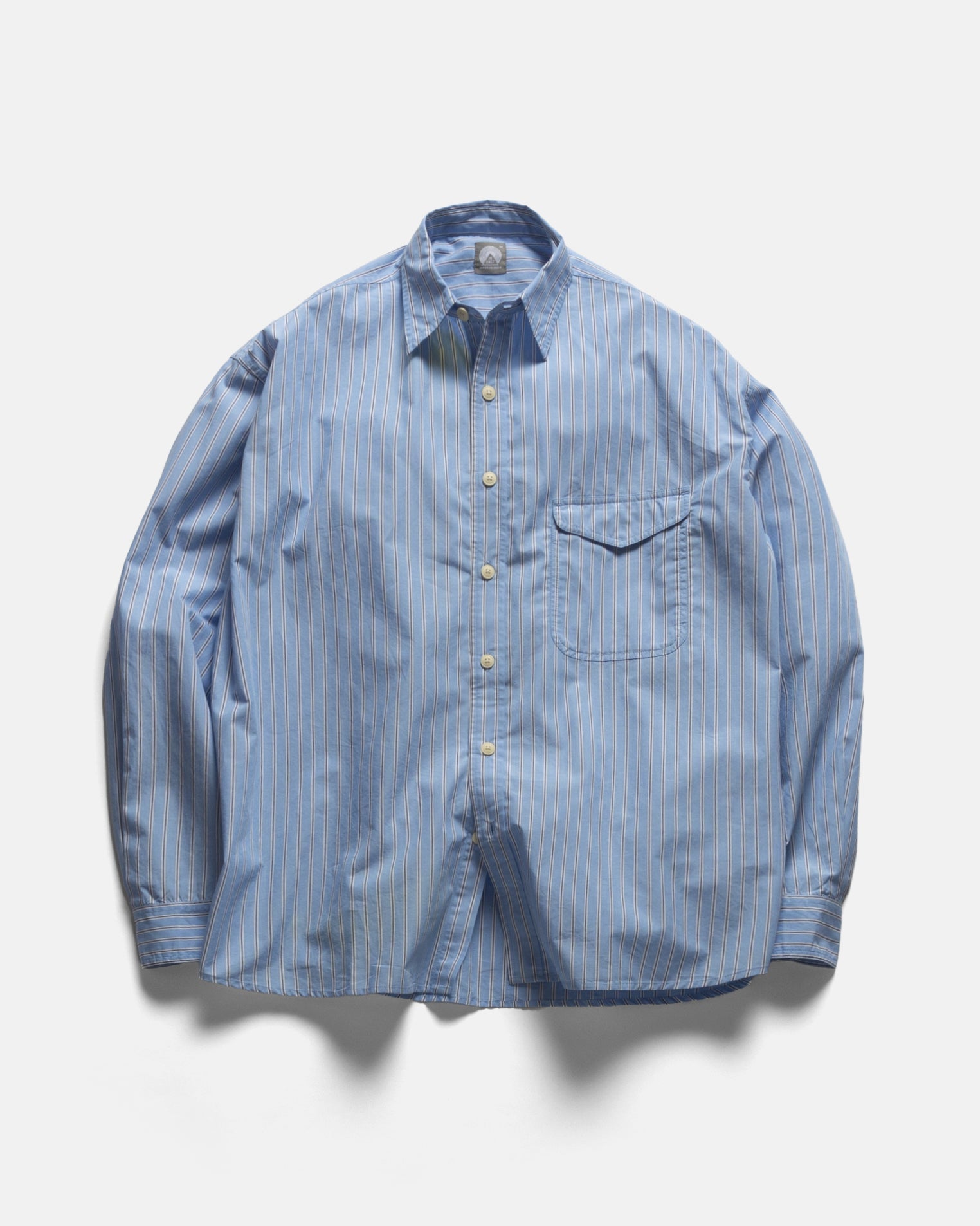 Locust Point Collar Shirt Royal White Poplin Stripe