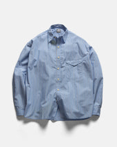 Locust Point Collar Shirt Royal White Poplin Stripe