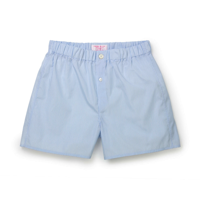 Blue Chalk Stripe Slim Fit Boxer Shorts - New