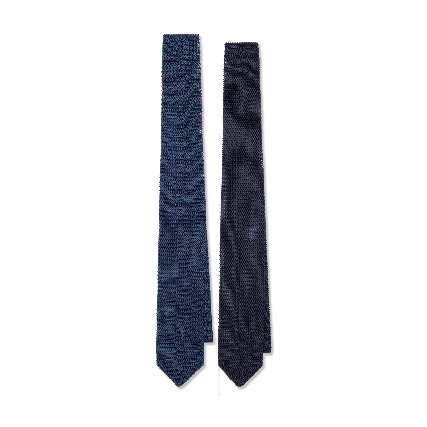 Silk Knitted Tie In Marine Blue