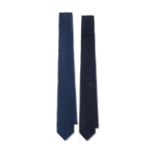 Silk Knitted Tie in Marine Blue