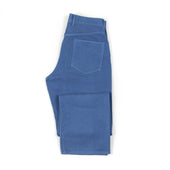 5-pocket trousers in washed hand-dyed indigo sashiko cotton