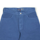5-pocket trousers in washed hand-dyed indigo sashiko cotton