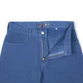 5-pocket trousers in washed hand-dyed indigo sashiko cotton