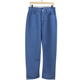 5-pocket trousers in washed hand-dyed indigo sashiko cotton
