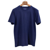 Crewneck t-shirt in hand-dyed indigo cotton