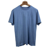 Crewneck t-shirt in light washed hand-dyed indigo cotton