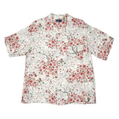 Kaza Sakura Camp Shirt In And Pink Rayon