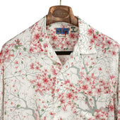 Kaza Sakura Camp Shirt In And Pink Rayon