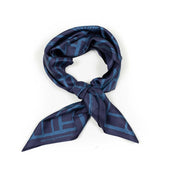Mizuhiki patterned scarf in indigo silk