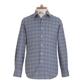 Brown P O W Check Brushed Cotton Shirt