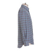 Brown P O W Check Brushed Cotton Shirt