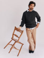 Blue Mogganer Explorer Extra Chunky Seamless Supersoft Shetland Sweater - Smoulder Charcoal