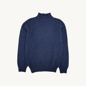 Blue Mogganer Ganjey Heritage British Breed Gansey Sweater - Yew Navy