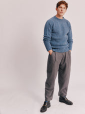 Blue Mogganer Trawlerman Chunky Glenugie Nep Sweater - Ossian Blue