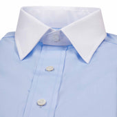 Classic Fit Poplin Shirt In With White Collar And Cuffs