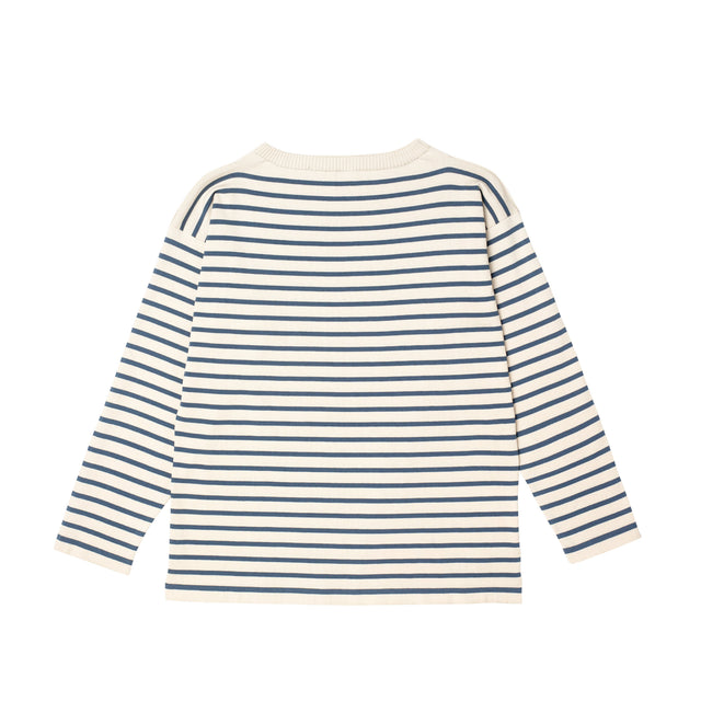 Boatsman Raw Cotton/Petroleum Stripe