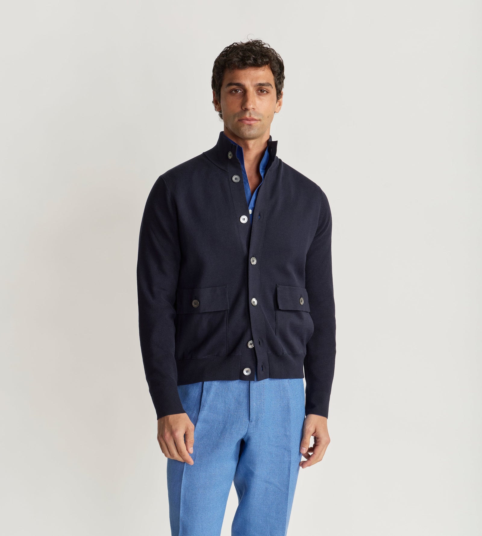 Blouson Col Officier En Laine