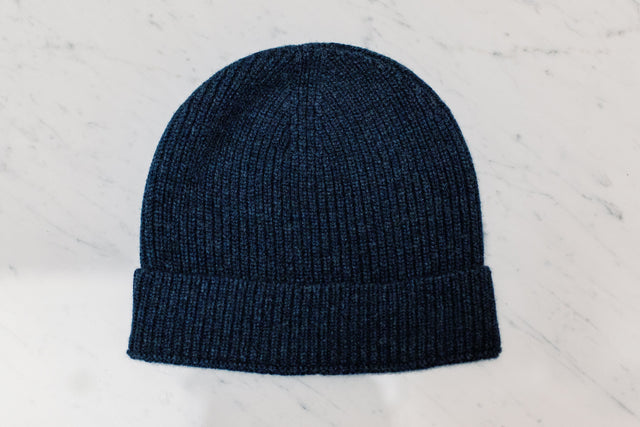 Bleu chiné - Bonnet - 100% Cachemire