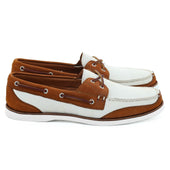 Boothbay Boat Shoe - Parchment Cotswold/Chestnut Vienna