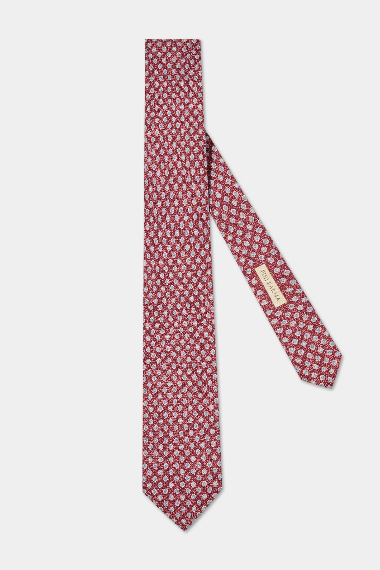 Bordeaux Fancy Silk Tie Made In Italy
