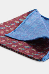 Bordeaux Paisley Pocket Square Made In Italy
