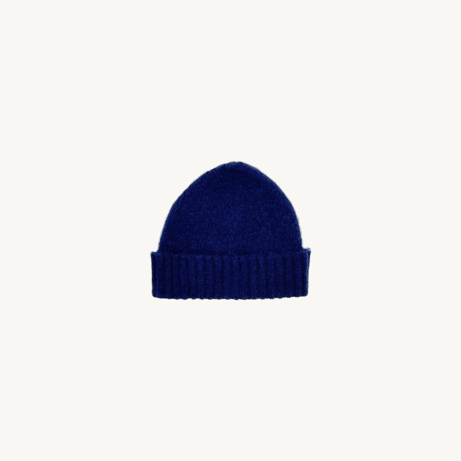 Bosie Brushed Shetland Wool Beanie Hat - Navy