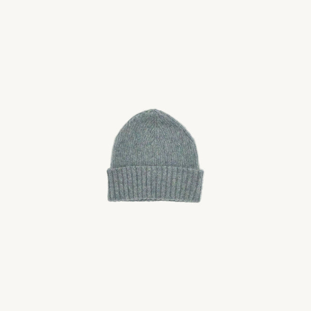 Bosie Brushed Shetland Wool Beanie Hat - Sea Pearl