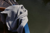 Blue Mogganer Harbourmaster Glenugie Chunky Shawl Cardigan - Islay Silver Grey