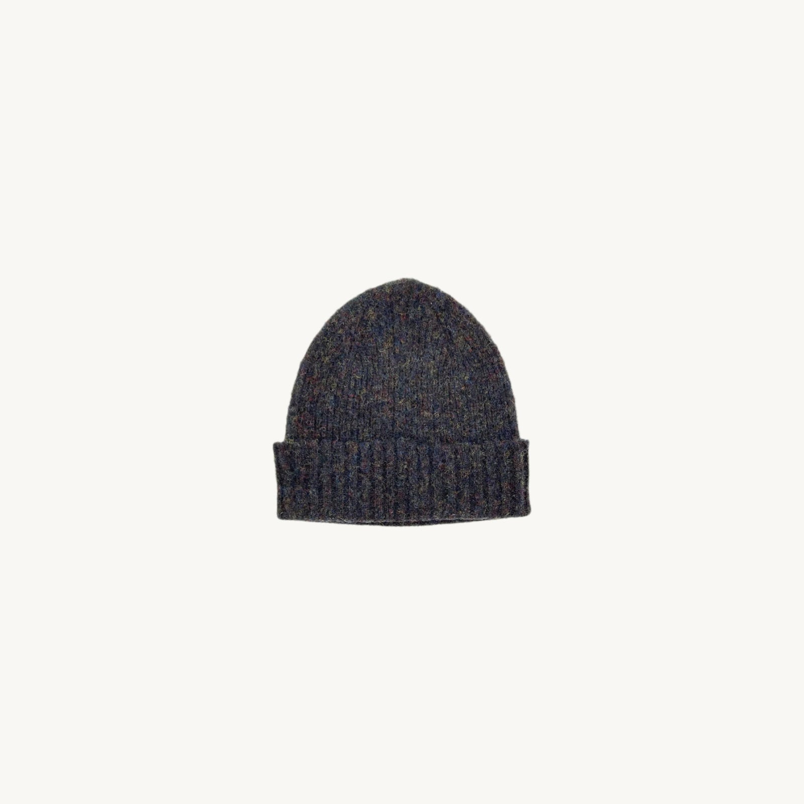 Bosie Brushed Shetland Wool Beanie Hat Midnight