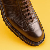 Bowland Dark Brown Hatch Grain Cordovan