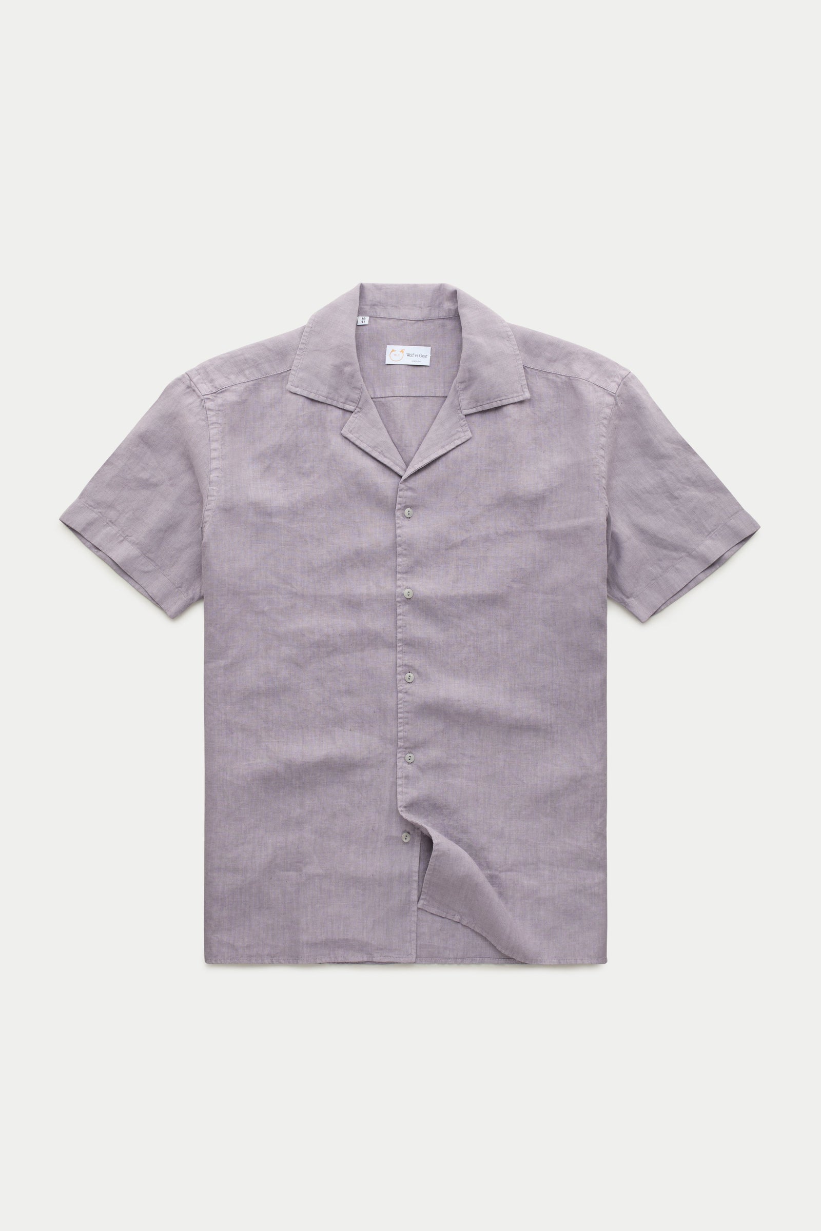Linen Bowling Shirt Lavender Aura