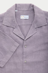 Linen Bowling Shirt Lavender Aura