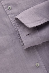 Linen Bowling Shirt Lavender Aura
